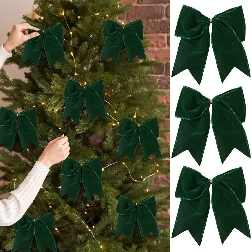 15 Pcs Velvet Bows for Decor, Centerpiece, or Christmas Tree - 6